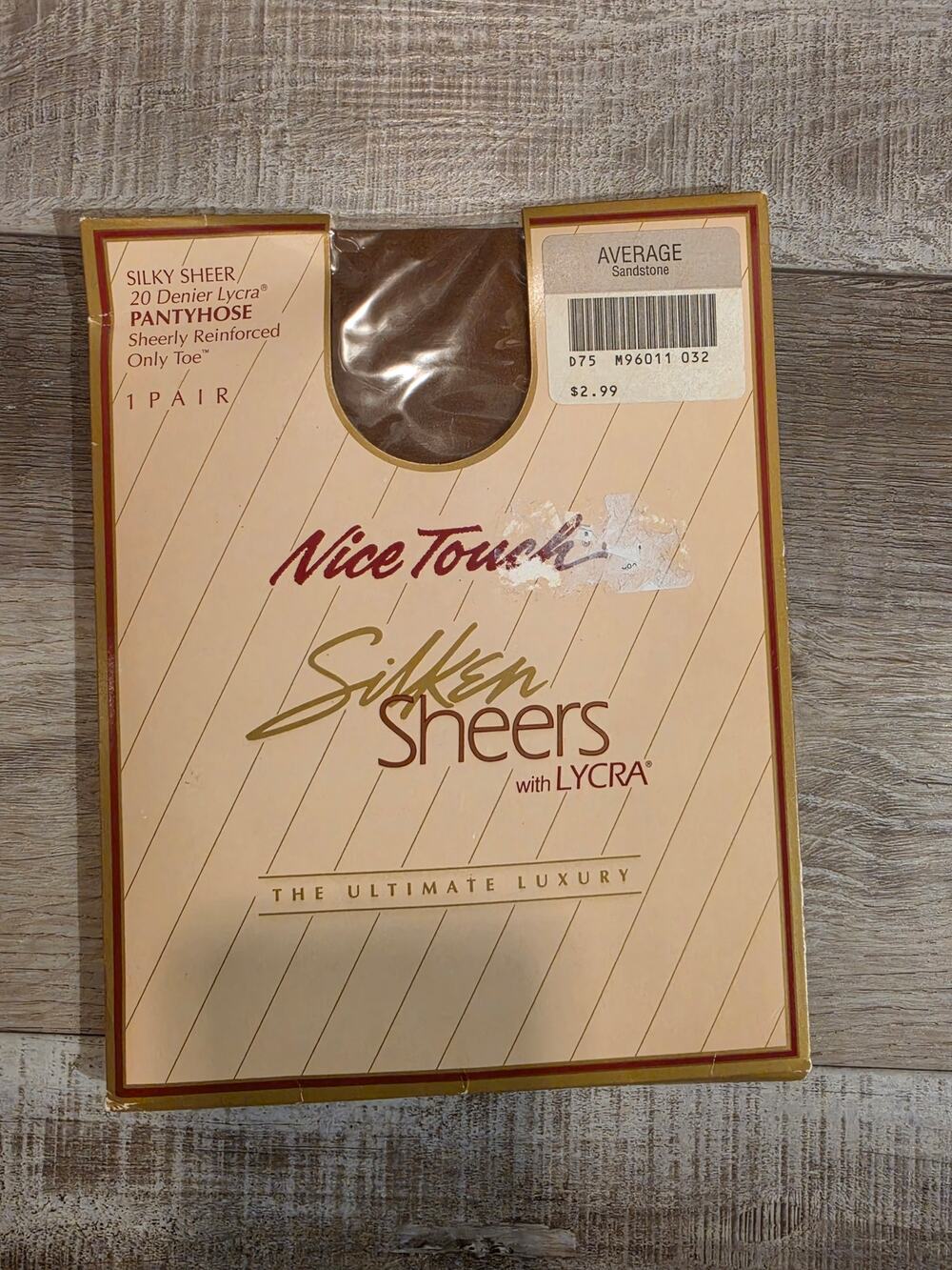 Vintage Nice Touch Silken Sheers Pantyhose Average Sandstone